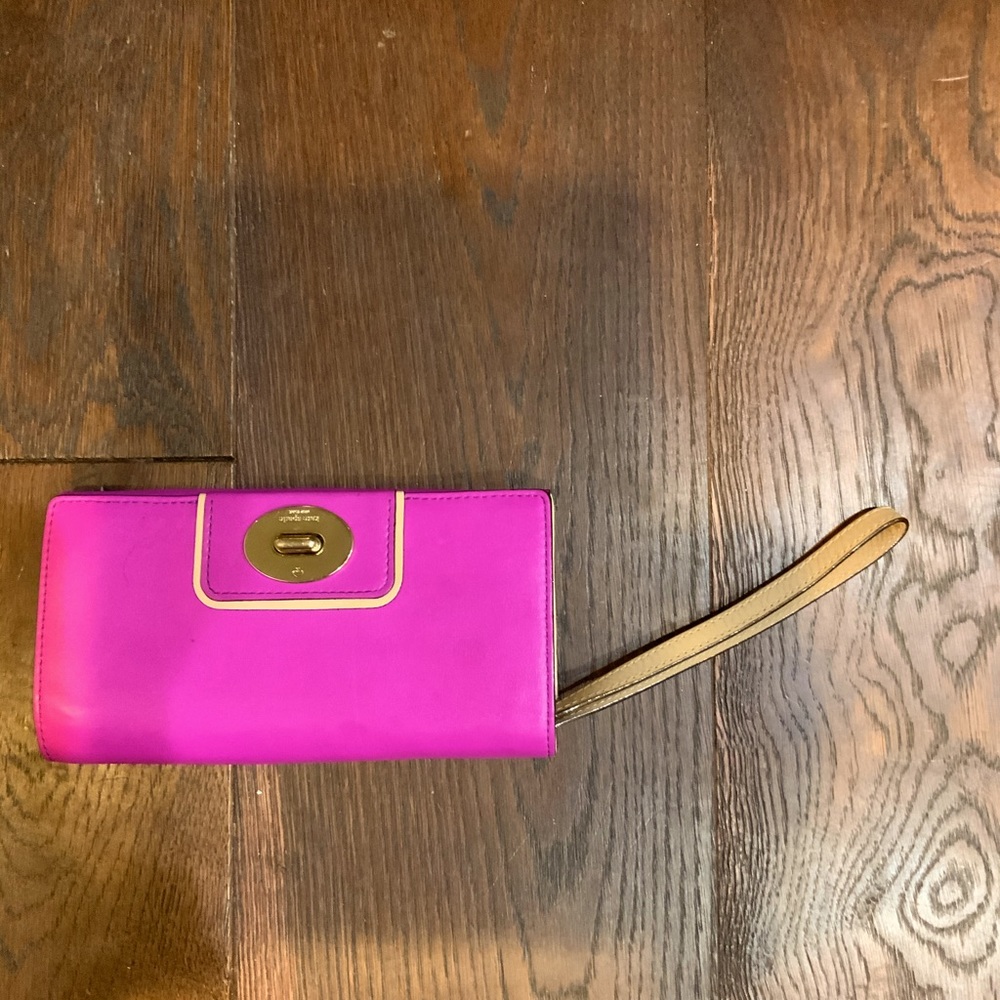Raspberry Kate Spade Leather Wristlet